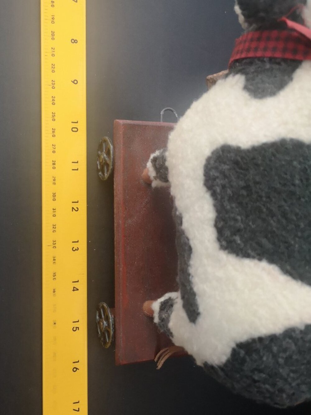Hallmark "American Landscape" Plush Black & White Holstein Cow on Wood Base - Picture 9 of 9